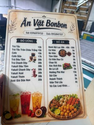 Menu gỗ in UV 04